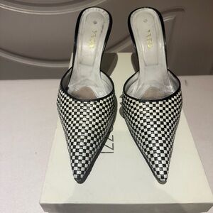 Black and White Checkered Women's Shoes